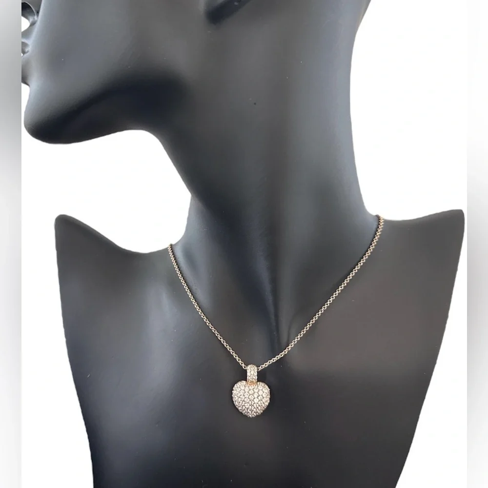 Thomas Sabo 925 Sterling Silver Pave Cubic Zirconia Heart Pendant Necklace